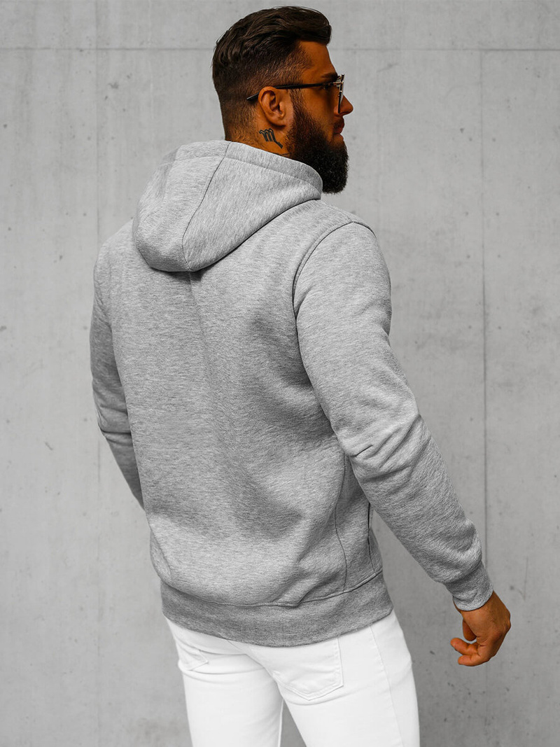 Pilkas vyriškas džemperis su gobtuvu OZONEE JS/2008Z