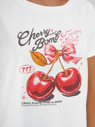 Balti moteriški marškinėliai OZONEE JS/95T2568/1