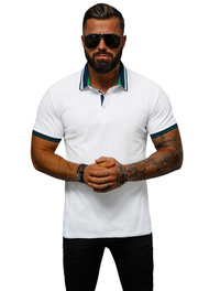 Balta vyriški polo marškinėliai OZONEE O/DA729