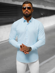 Šviesiai-mėlyna vyriški marškiniai OZONEE O/V59