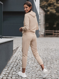 Smėlio moteriškas sportinis dviejų dalių kostiumas OZONEE O/MB2038/21
