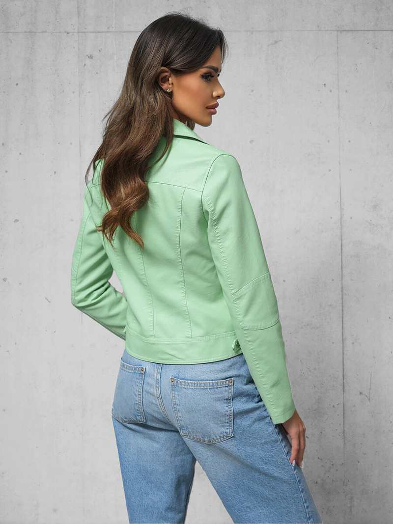 Mėtinė Moteriška Odinė Striukė OZONEE O/G88