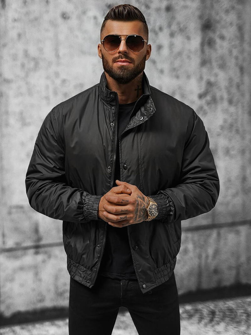 Juoda vyriška striukė OZONEE JS/5M3102/392