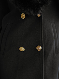 Juodi moteriškas paltas OZONEE JS/61M8509/392