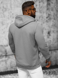 Pilka vyriškas džemperis su gobtuvu OZONEE O/TB2273