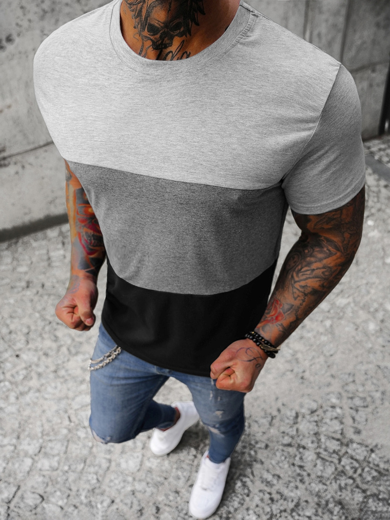 Pilkas vyriški marškinėliai OZONEE JS/8T87/3Z