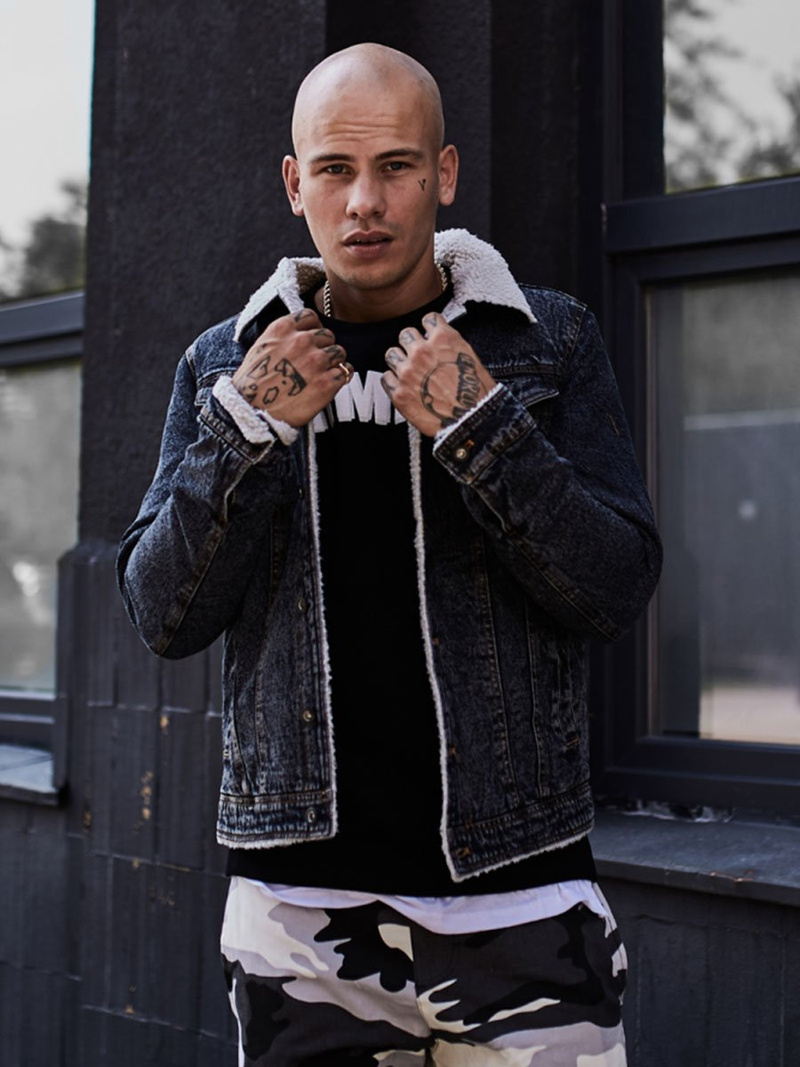 Grafitinė vyriška džinso striukė OZONEE JB/JP1109Z