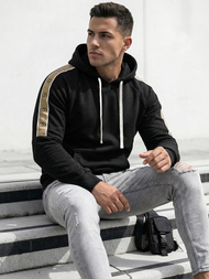 Juoda vyriškas džemperis su gobtuvu OZONEE JS/8B1730/3Z