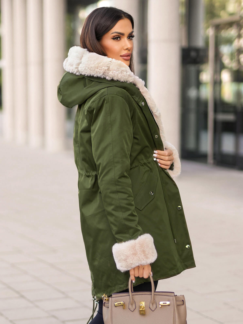 Žalia moteriška žieminė striukė OZONEE JS/M763/136Z