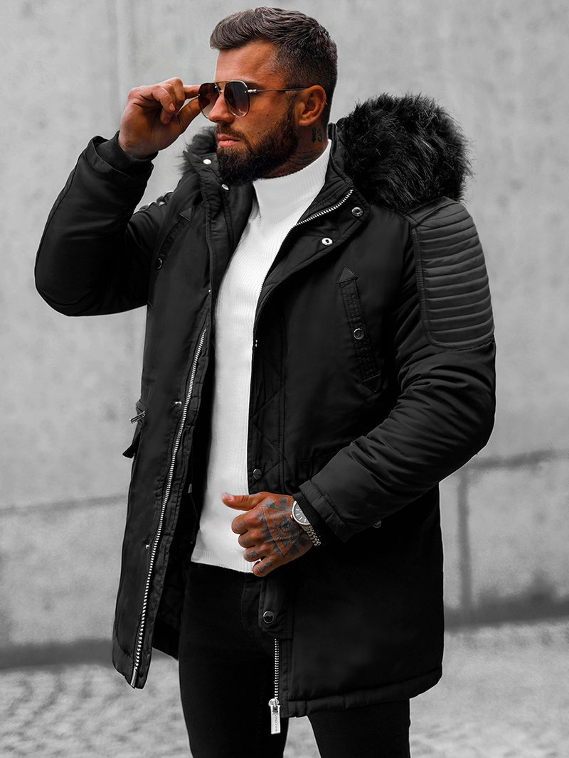 Juoda vyriška žieminė striukė OZONEE O/88853