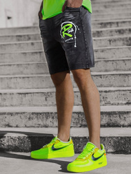 Juodi vyriški džinso šortai OZONEE JS/KK1075