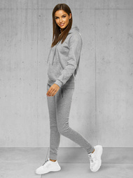 Pilkas moteriškas sportinis dviejų dalių kostiumas OZONEE JS/CKW02