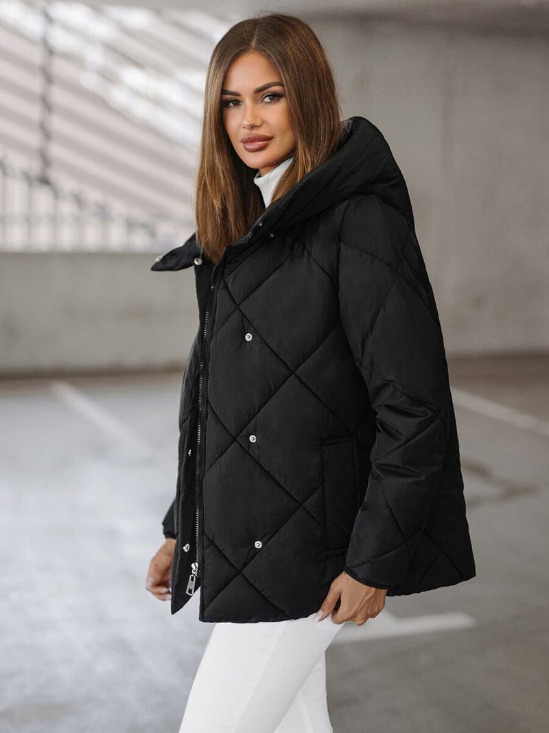 Juoda moteriška striukė OZONEE JS/5M3175/392Z