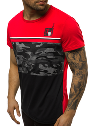 Raudoni vyriški marškinėliai OZONEE JS/SS10979