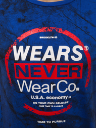 Mėlyni vyriški marškinėliai OZONEE JS/SS10925