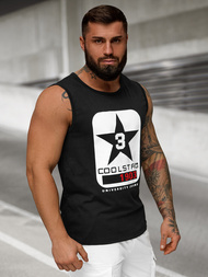 Juodi vyriški berankoviai marškinėliai OZONEE JS/8B1719/3Z