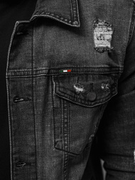 Juodi vyriška džinso striukė OZONEE NB/MJ515N