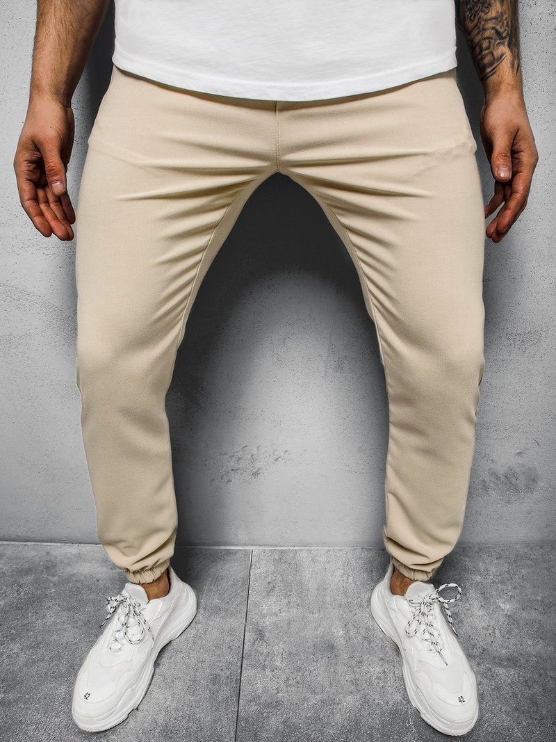 Smėlinės vyriškos chino jogger kelnės OZONEE DJ/5539