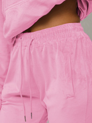 Pudrinis rožinis moteriškas veliūrinis sportinis kostiumas OZONEE O/8C1175/38Z