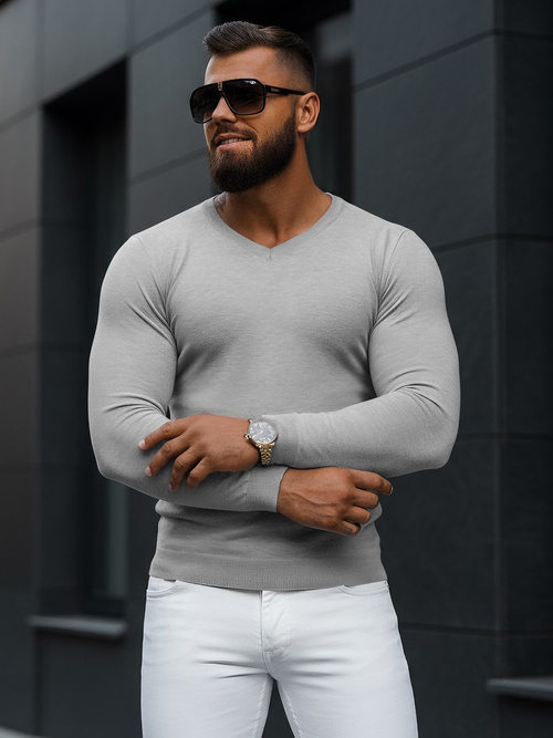 Pilkas vyriškas megztinis OZONEE NB/MMB601/2Z