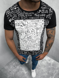 Juodi vyriški marškinėliai OZONEE O/1173Z