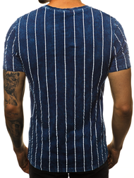 Tamsiai mėlyni vyriški marškinėliai OZONEE HFM/017