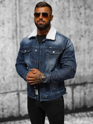 Tamsiai-mėlyna vyriška džinso šerpas striukė OZONEE NB/MJ516BSZ