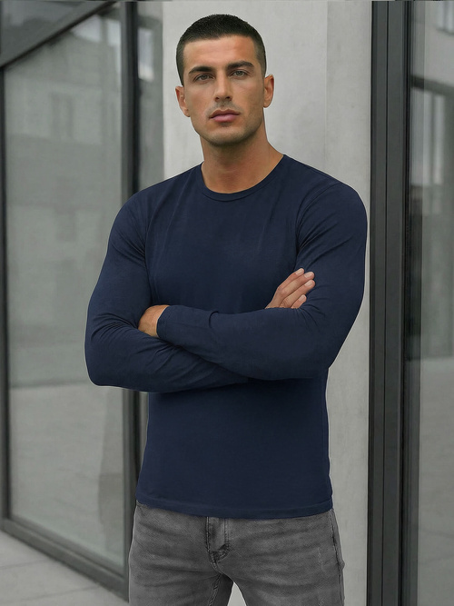 Granatinis vyriški marškinėliai ilgomis rankovėmis OZONEE JS/DB71/5