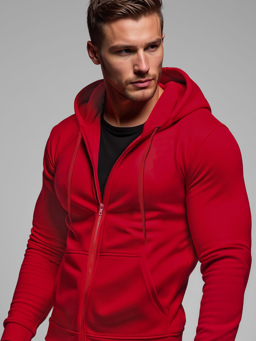 Tamsiai-Raudonas džemperis su gobtuvu OZONEE JS/2008