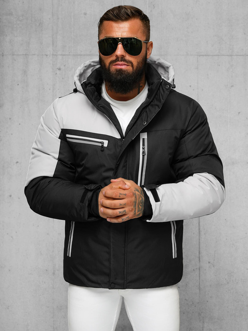 Juodai-pilka vyriška žieminė striukė OZONEE JS/91M9903/92Z