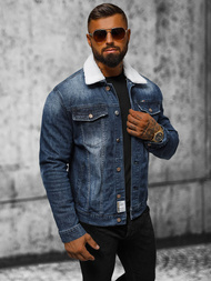 Tamsiai-mėlyna vyriška džinso šerpas striukė OZONEE NB/MJ516BSZ