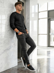 Juodai vyriški džinsai OZONEE O/JK2918Z