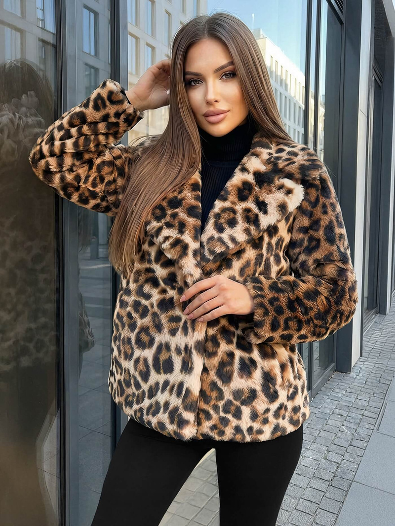 Smėlio-rudos spalvos moteriška striukė OZONEE JS/61M8500/158Z