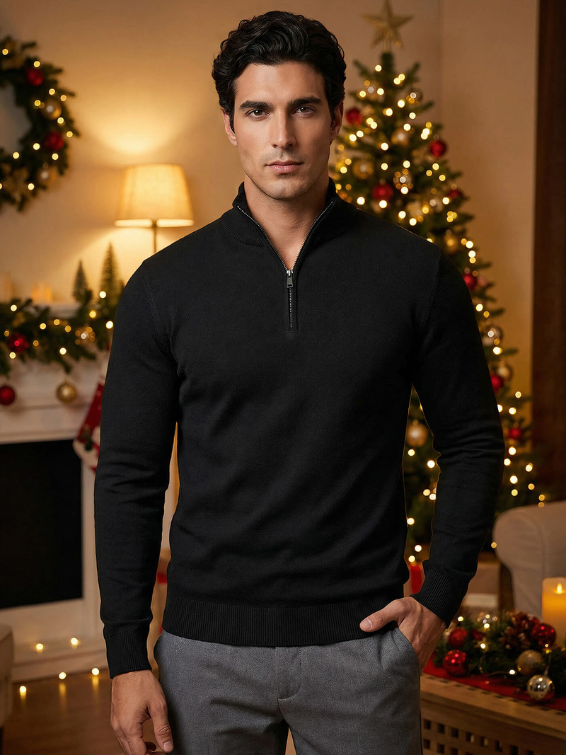 Juodi vyriškas megztinis OZONEE NB/MM6007/4Z