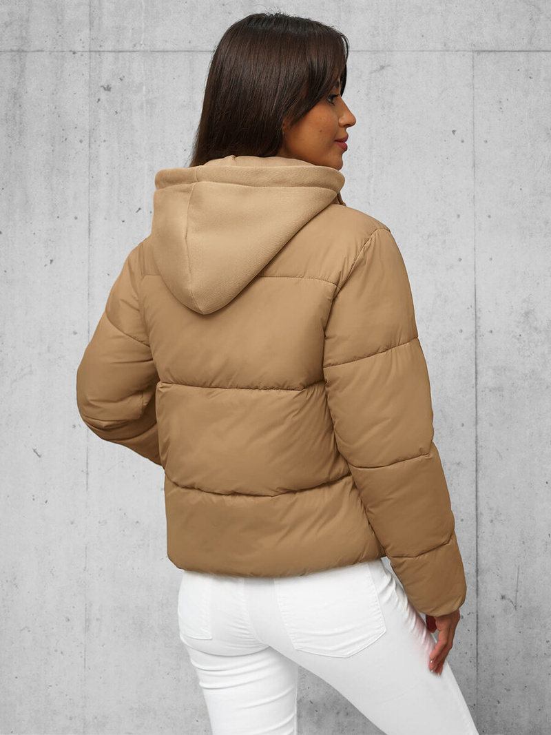 Šviesiai-smėlinis moteriška striukė OZONEE JS/16M9187/158