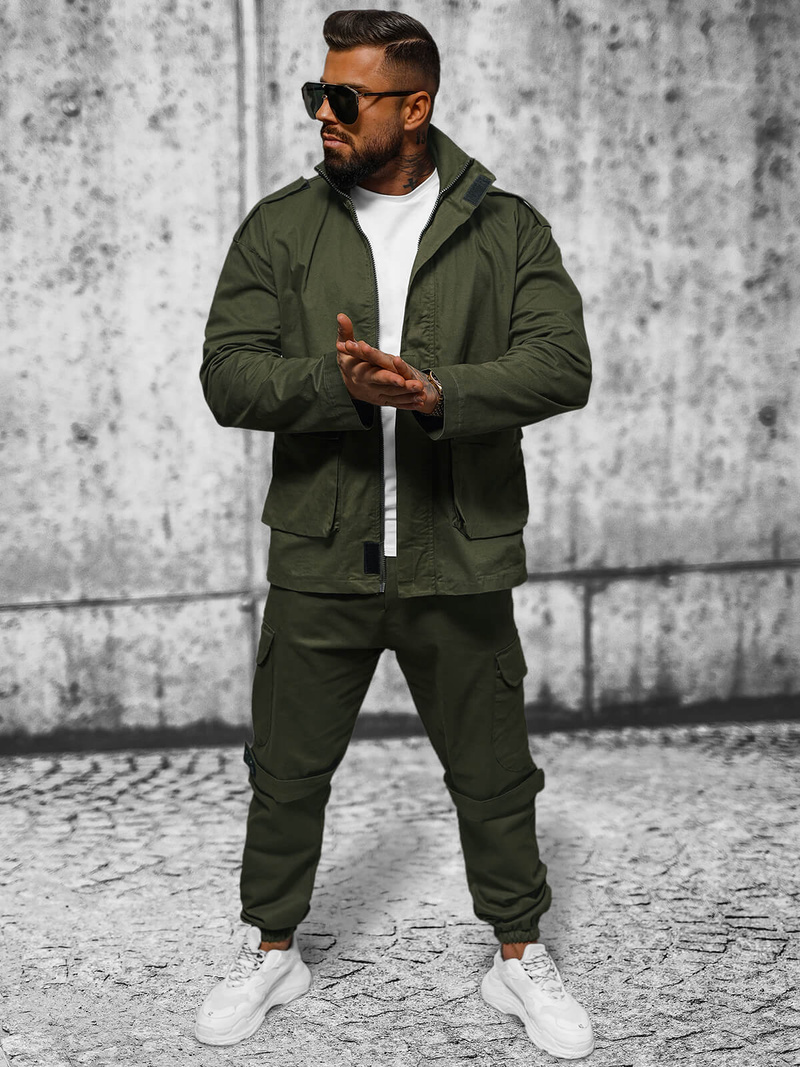 Rusvai žalsva vyriška striukė OZONEE O/G3035