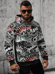 Juodas vyriškas džemperis su gobtuvu OZONEE O/B270