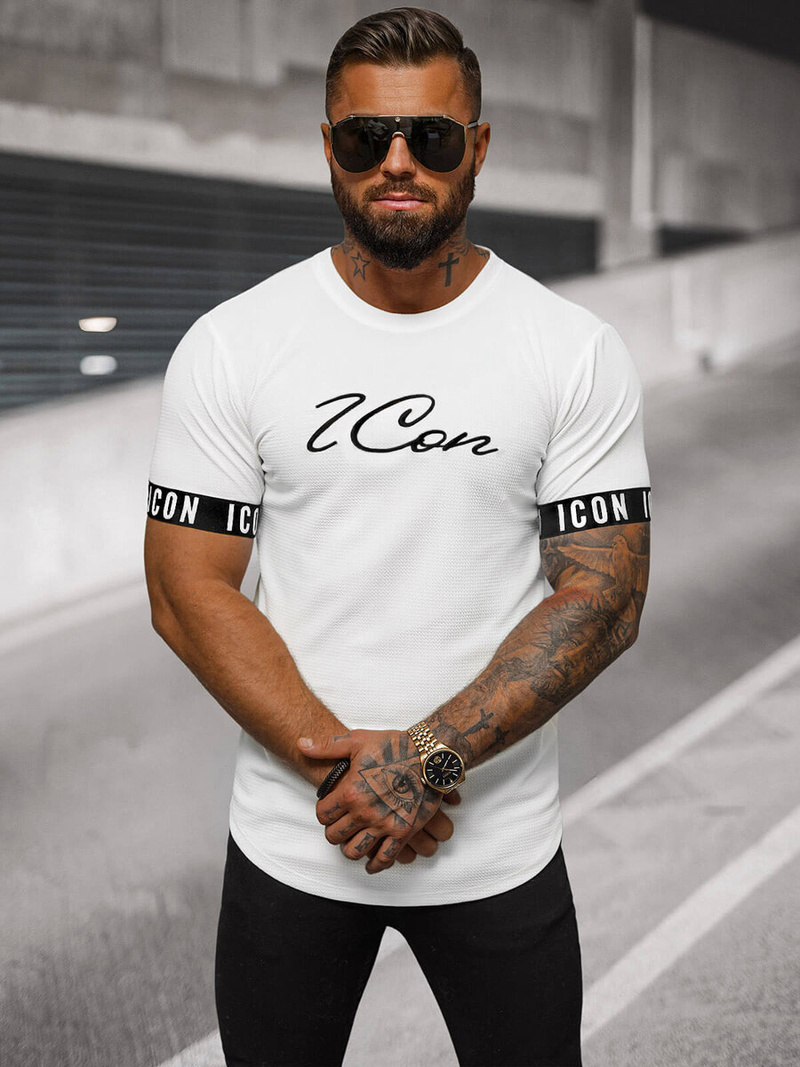 Baltas vyriški marškinėliai OZONEE O/T7578