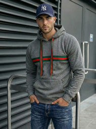 Grafitinis vyriškas džemperis su gobtuvu JS/8B1735/5Z