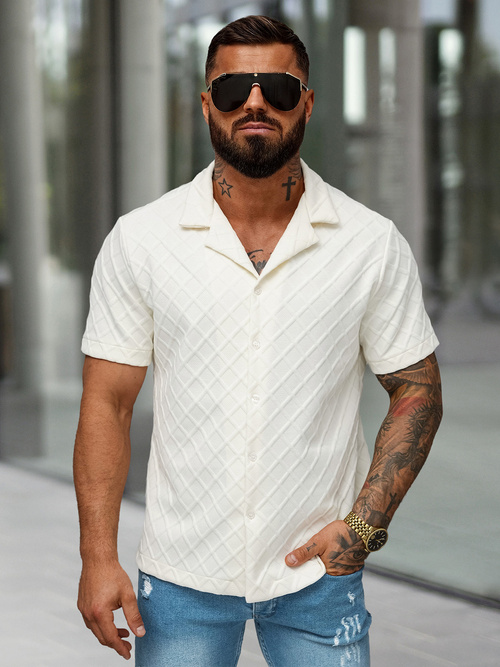 Pieno spalva vyriški marškiniai trumpomis rankovėmis OZONEE O/B2257