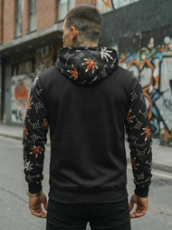 Juodas vyriškas džemperis su gobtuvu OZONEE O/B266Z