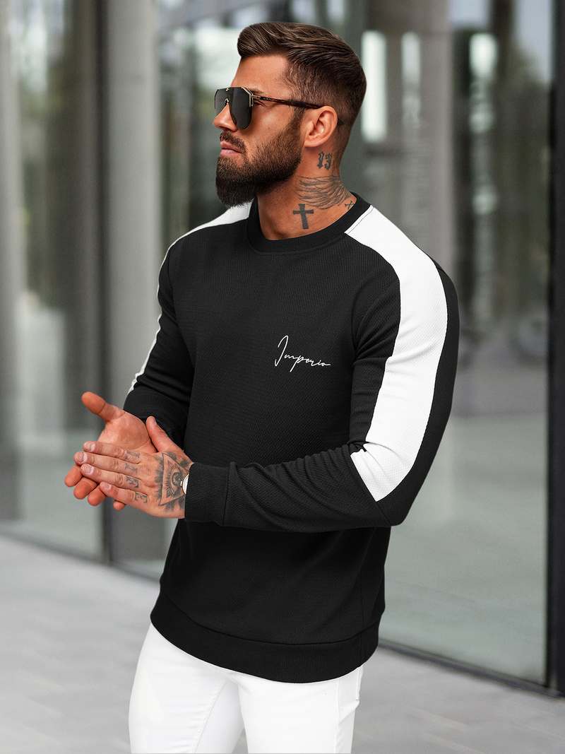 Juodi vyriškas džemperis OZONEE O/P2033Z