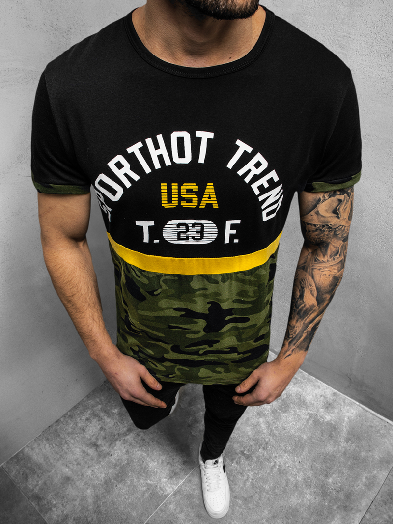 Juodi vyriški marškinėliai OZONEE JS/SS10983Z