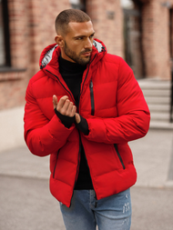 Raudona vyriška žieminė striukė OZONEE JS/5M756/270Z