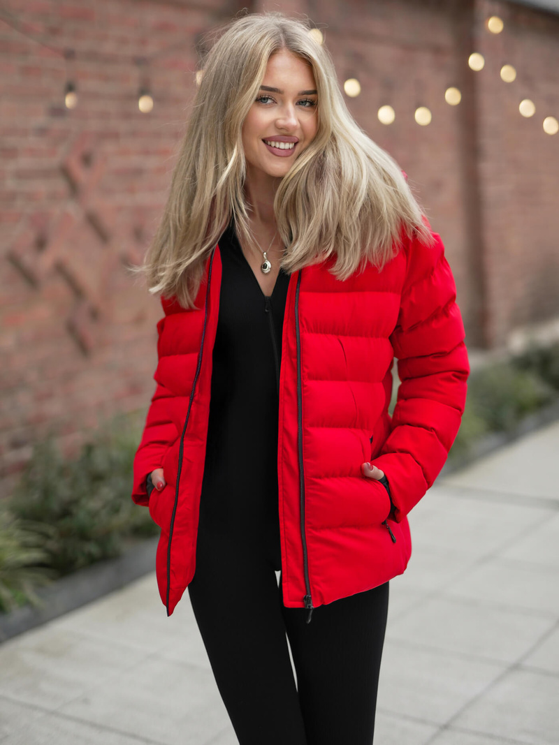 Raudona moteriška striukė OZONEE JS/M769/270Z