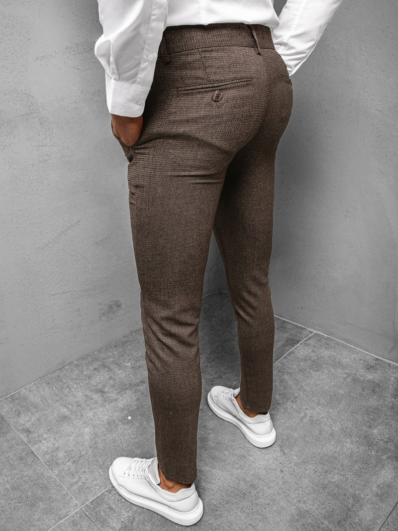 Rudos vyriškos chino kelnės OZONEE DJ/5533