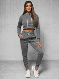 Grafitinis moteriškas sportinis dviejų dalių kostiumas OZONEE JS/8C67/5