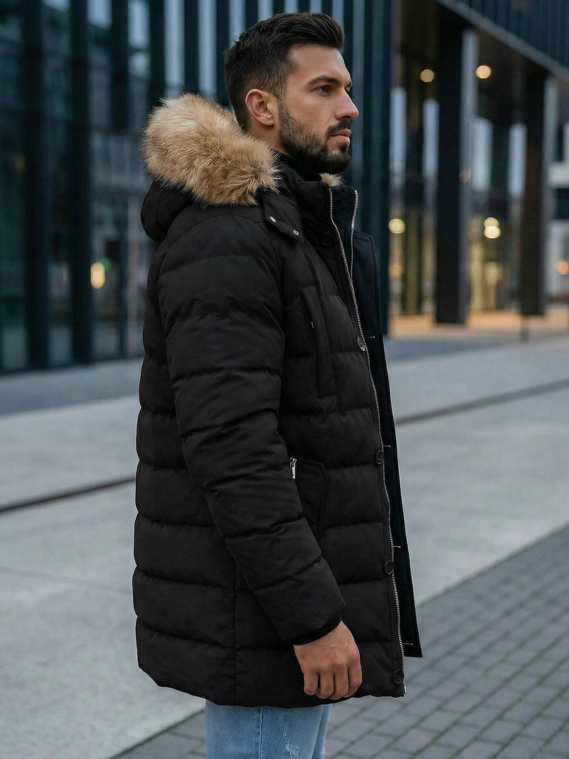 Juodi vyriška žieminė striukė OZONEE JS/5M3122/392Z