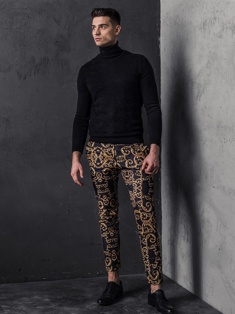 Granatinės vyriškos chino kelnės OZONEE DJ/5595