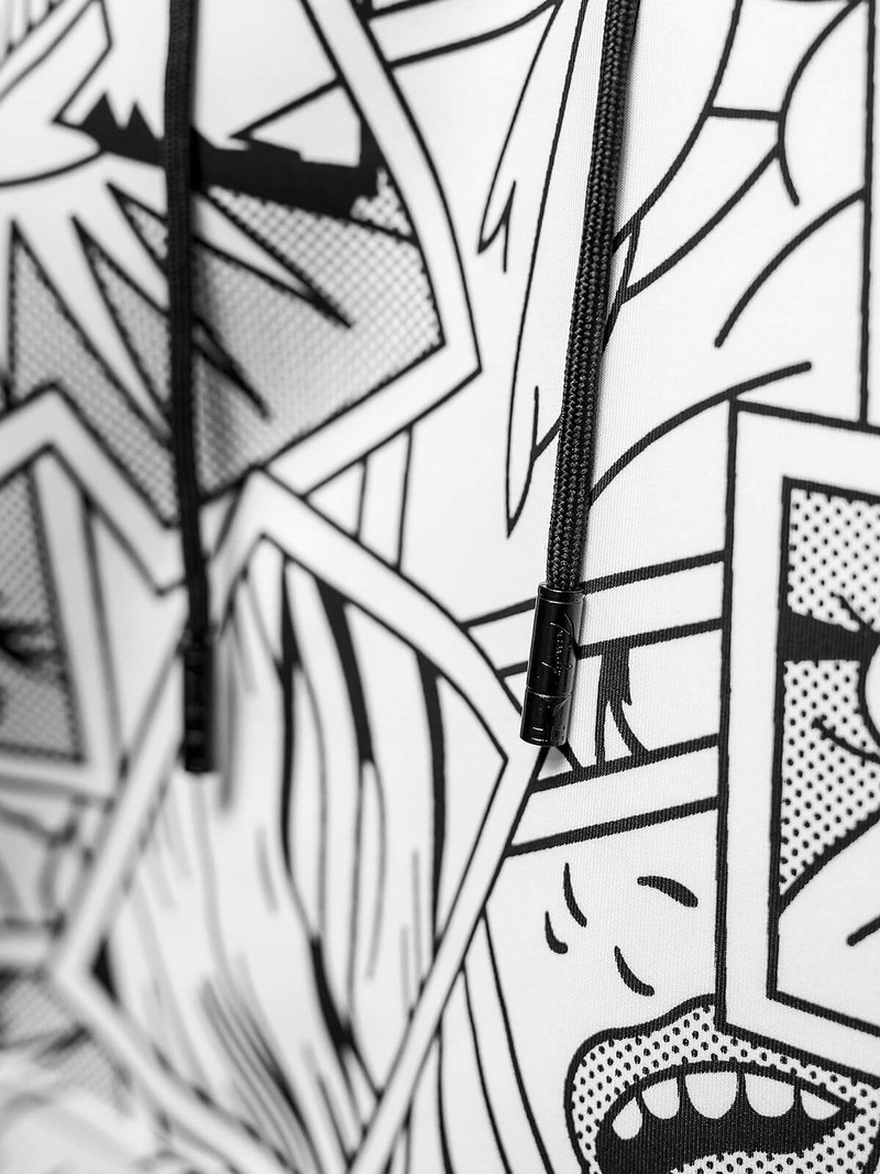 Baltas vyriškas džemperis su gobtuvu OZONEE JS/8B1256/1